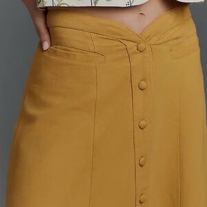 Anthropologie Maeve Golden A-Line Skirt